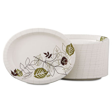 Dixie® Pathways Heavyweight Oval Platters, 8.5 X 11, Green-burgundy, 125-pack freeshipping - TVN Wholesale